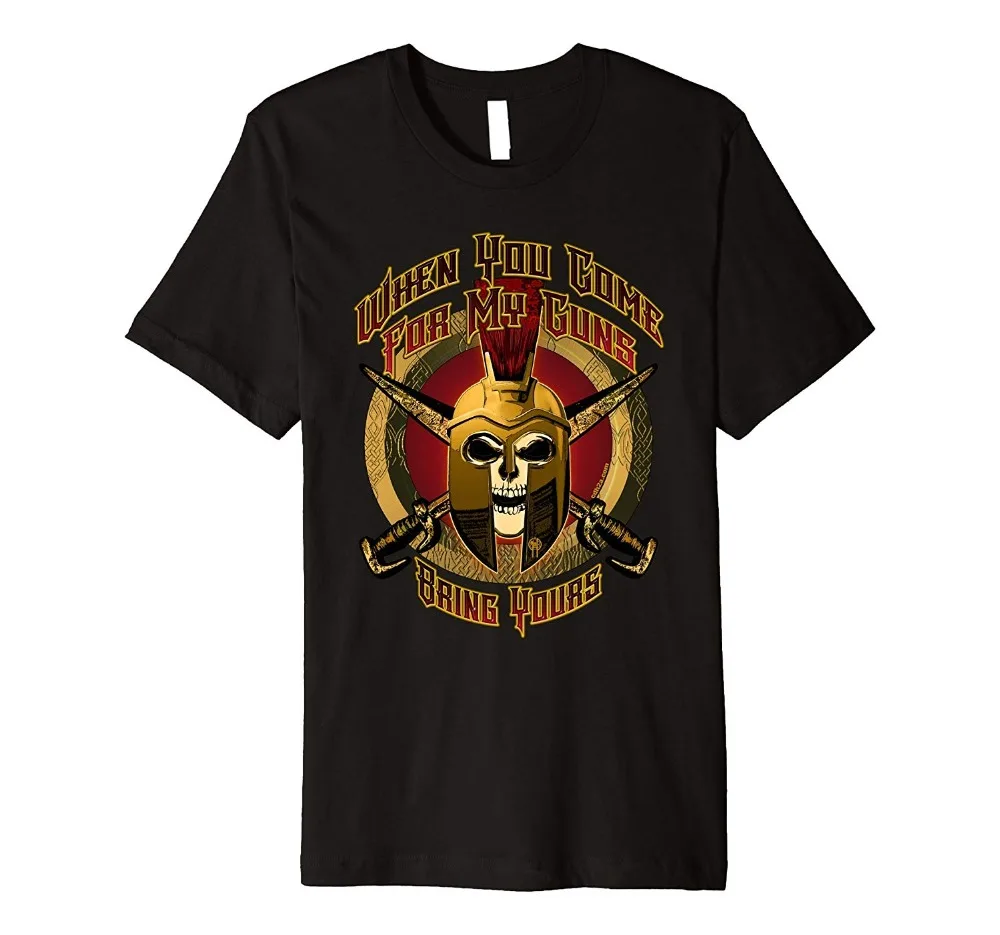 Men 2019 Summer Round Neck Men T-Shirt T-Shirt Hipster Cool O Neck Tops When You Come For My Guns T-Shirt Logo T-Shirts