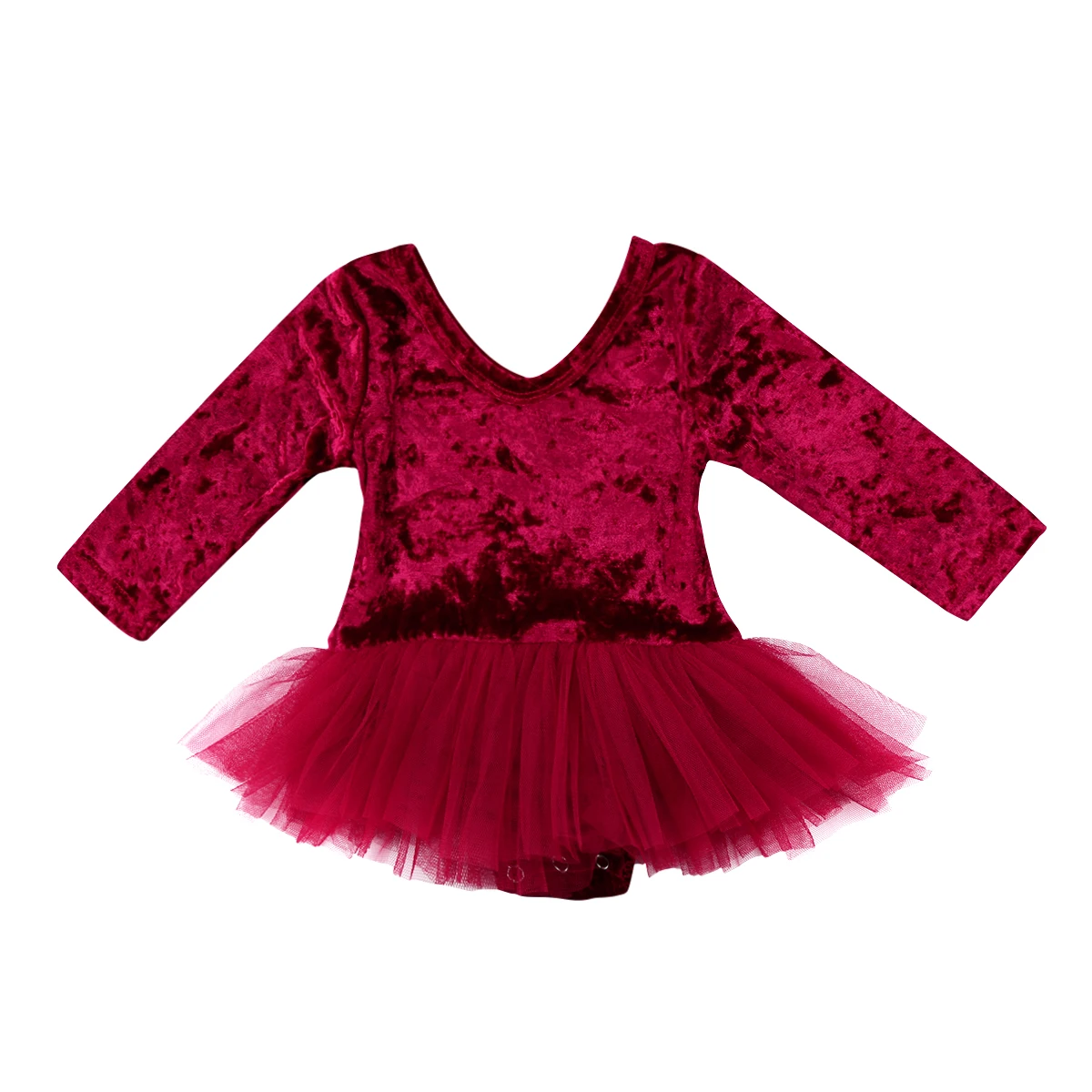 

2018 New Toddler Kid Baby Girls bodysuit Red velvet Tulle baby girls birthday party wedding clothes new year costome for girls