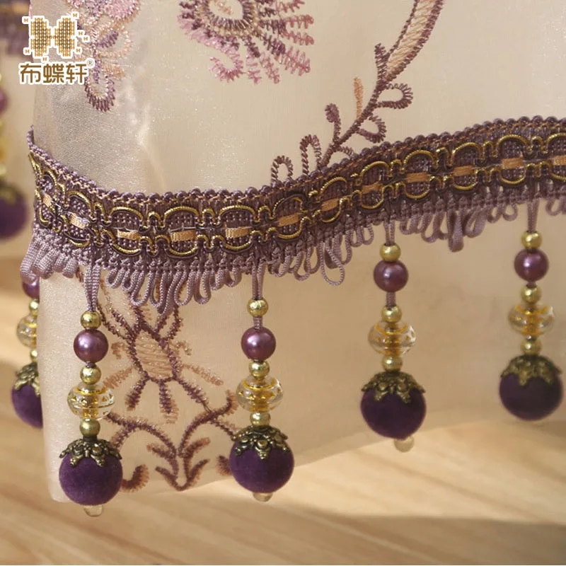 

Top Quality 12 Patterns Exquisite Crystal Ball Lace Beads Chain Curtain Decorative Window Curtain Accessories Curtain Trims