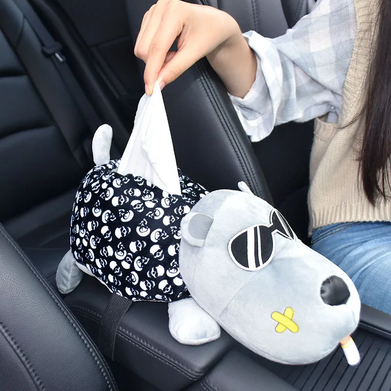 

Creative Dogs Armrest Type Tissue Box Hanging Block Car Seat Back Cute Automobile Tissue Napkin Storage Interior Accessories