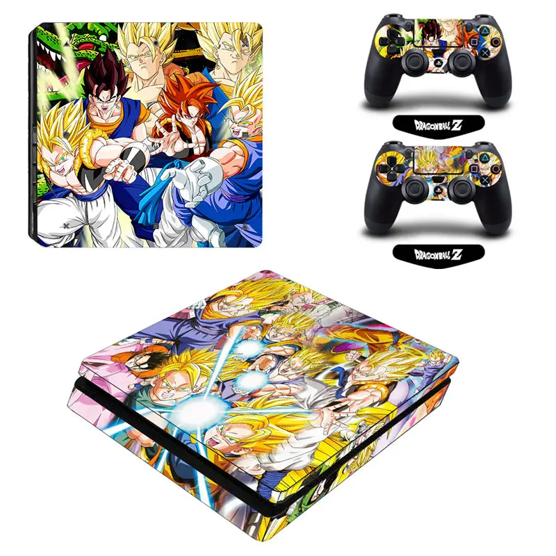 ARRKEO Dragon Ball Super Son Goku VS Vegeta виниловая наклейка PS4 Slim Skin Наклейка для playstation 4 Slim консоль и 2 контроллера - Цвет: Белый