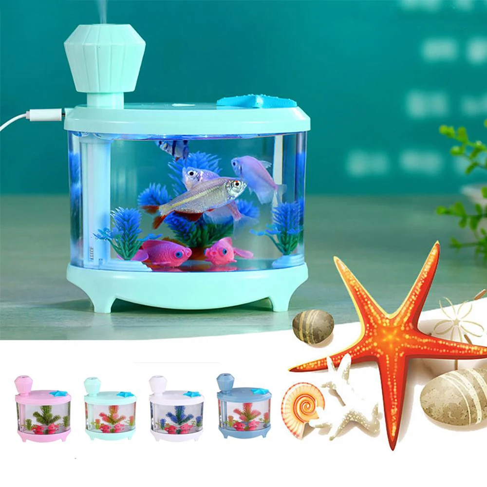 Fish Tank LED Light Air Humidifier Mini USB Essential Oil