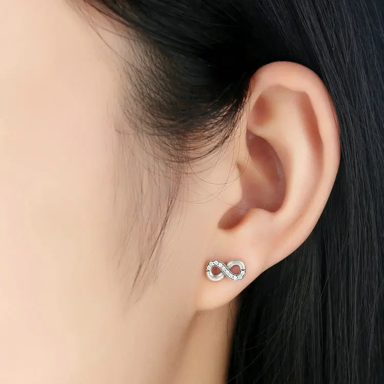 New Arrival 100 Real 925 Sterling Silver Infinite Love Stud Getsubject Aeproduct