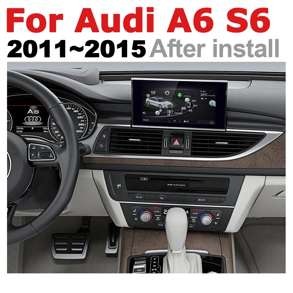 Best Car Radio 2 din GPS Android Navigation For Audi A6 S6 4G 2011~2015 MMI AUX Stereo multimedia touch screen original style 1