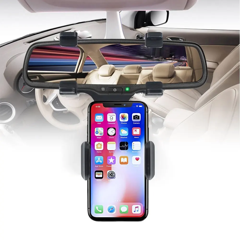 Премиум универсальные смартфоны зеркало заднего вида Автомобильный держатель для телефона с 360 ретацией держатель для Iphone XS, Huawei телефоны