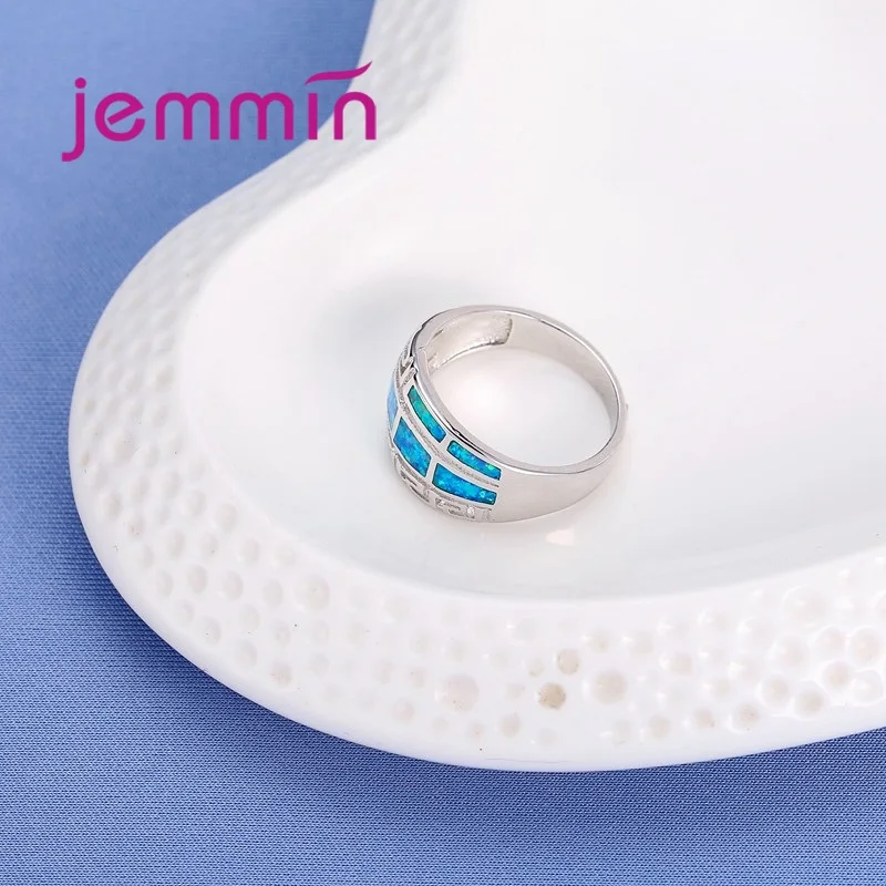 Женское кольцо из серебра 925 пробы с голубым огненным опалом|ring for|rings for womenrings women