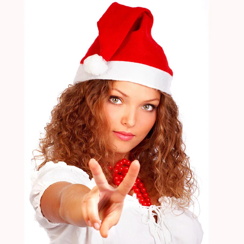 Red-Christmas-Santa-Claus-Hat-For-Adult-and-Children-Thick-Ultra-Soft-Plush-Chirstmas-Caps-Decorations (1)