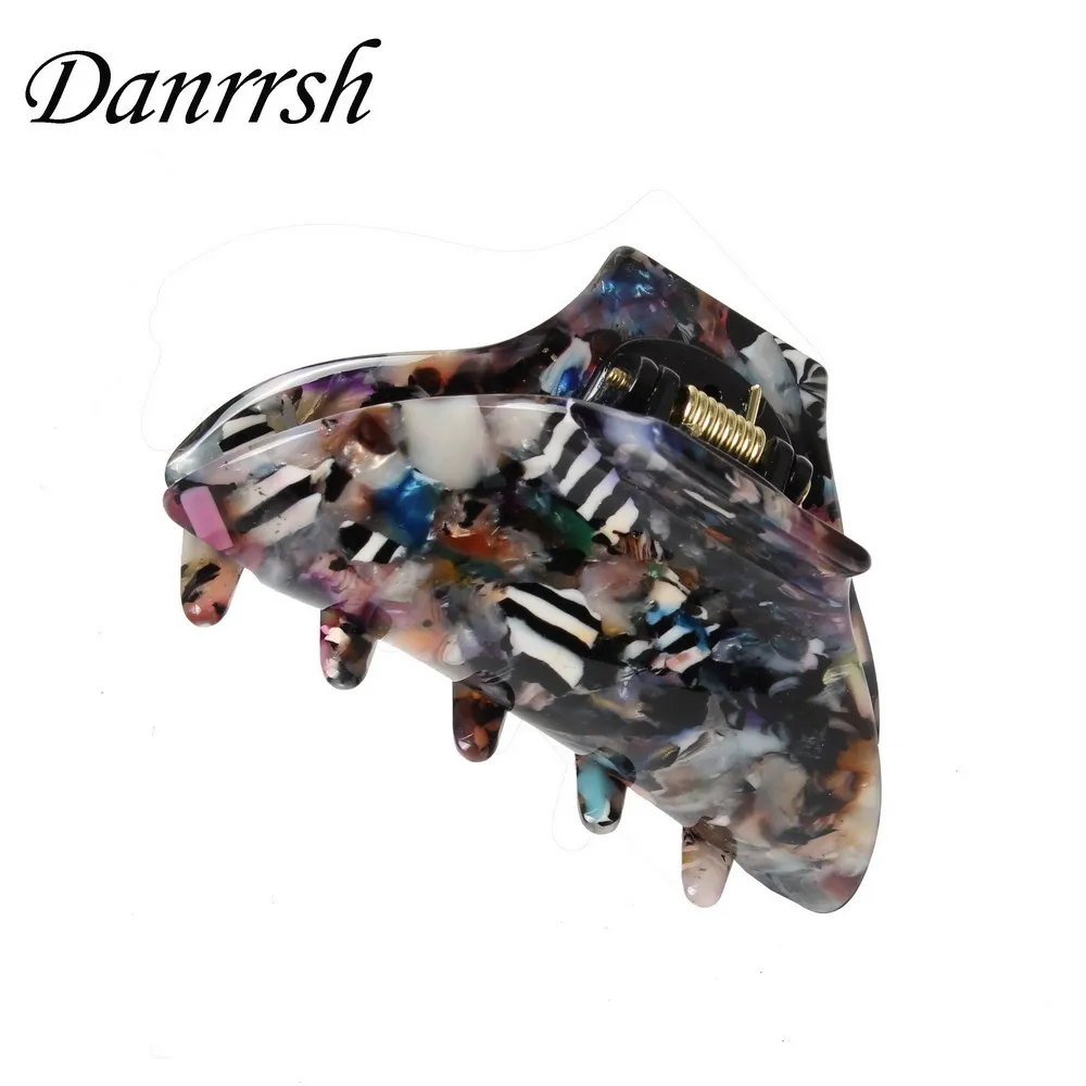 

7cm High Quality Fashion Marbling Assorted Medium Hair Claw Cellulose Acetate Hair Claw Clip Hair Accessories Hair Crab Clamp