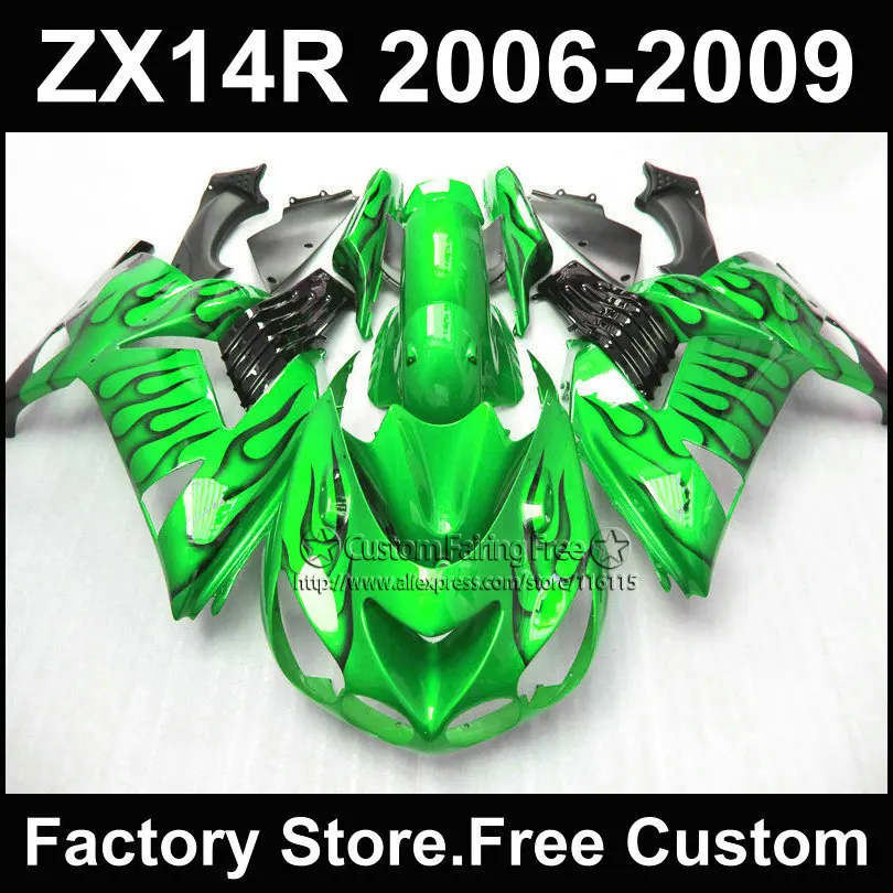 Комплект обтекателей для мотоцикла Kawasaki 2006 2007 2008 2009 ZX14R Ninja ZX 14R 06-09 Обтекатели с
