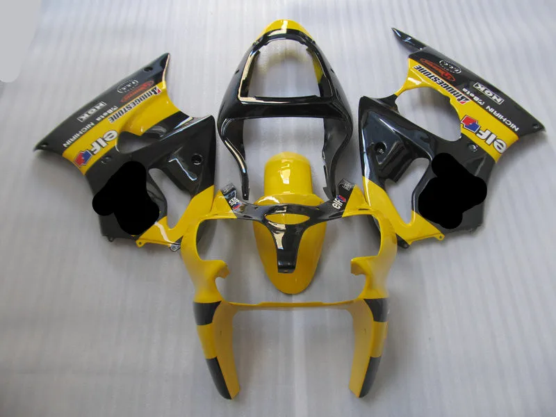 Injection mold Fairing kit for KAWASAKI Ninja ZX6R 636 00 01 02 ZX 6R 2000 2001 2002 ABS Yellow black Fairings set+Gifts KE21 |
