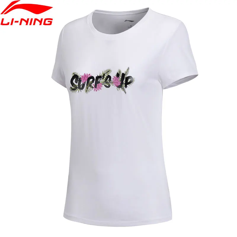 

Li-Ning Women's Outdoor Surfing T-Shirt Regular Fit 91%Cotton 2%Spandex LiNing Breathable Sports Tee Tops AHSN138 CAMJ18