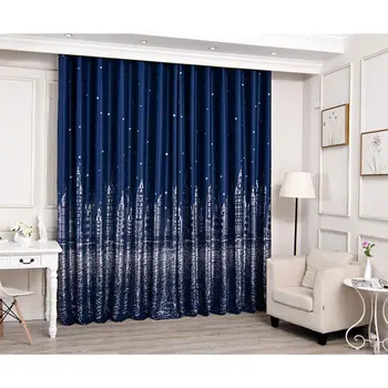 

TPFOCUS 1pcs Children Room Window Curtain Shading Castle Pattern with Holes for Home Decoration