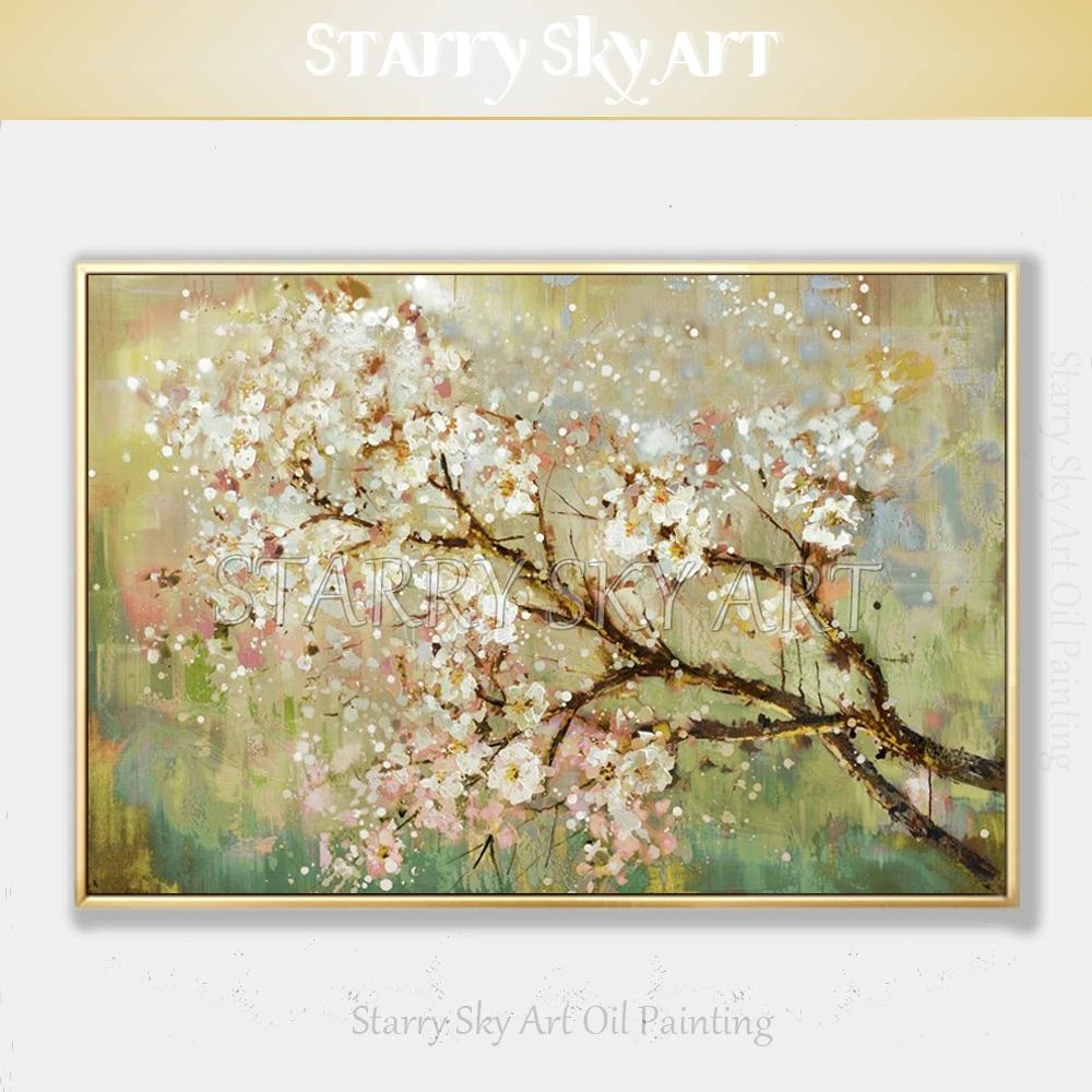 Skilled Artist Pure Handpainted High Quality Blooming Floral Oil