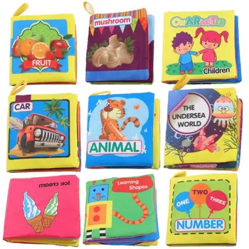 

9-Pack Non Toxic Fabric Baby Cloth Books Early Education Toys Activity Crinkle Cloth Book Toddler