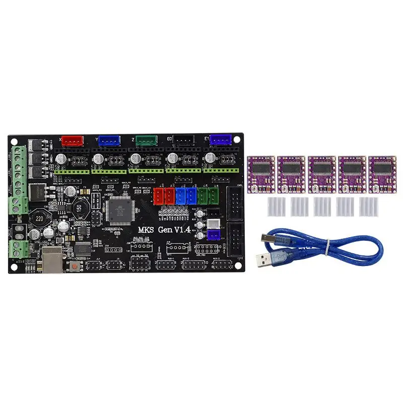 

3D printer motherboard MKS Gen V1.4 Ramps1.4&2560 integrated board +8825 drive x5 kit