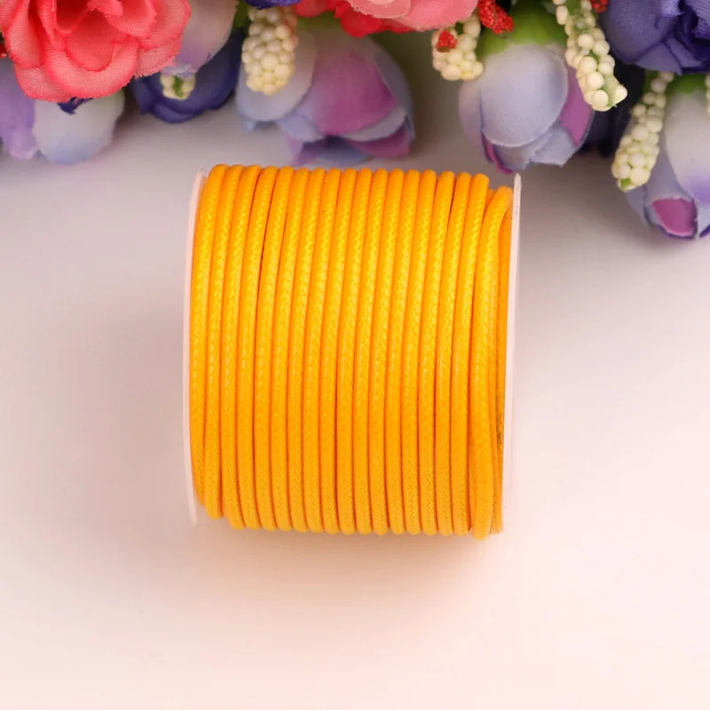 DIY Wax Line Round Teabag Waxed Cotton Hand Made 2mm Necklace Rope Hand Knitting Cord 1 Roll String Beading Thread - Цвет: orange