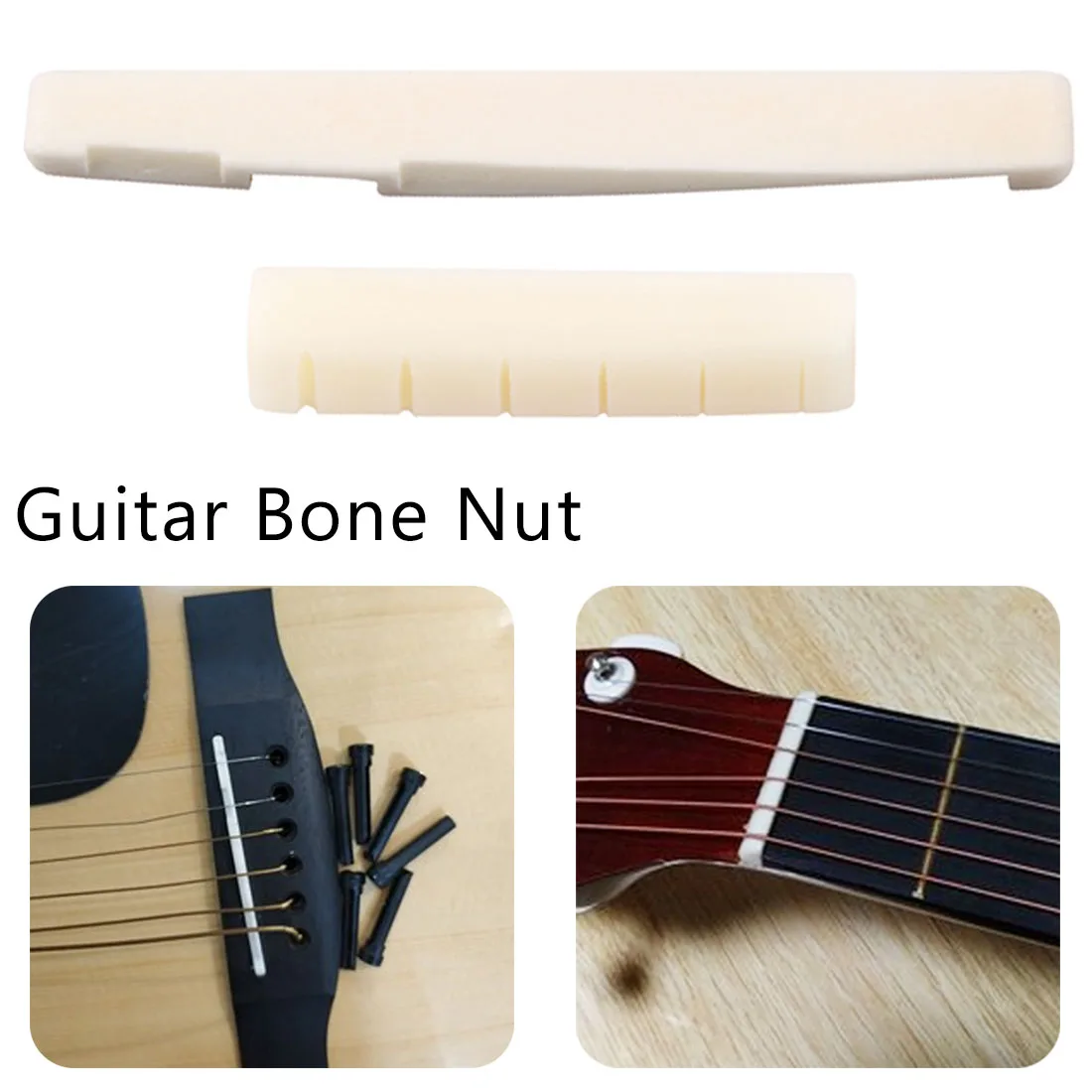 2019 Brand New White Guitar Parts 6 String Classical Guitar Bone Bridge