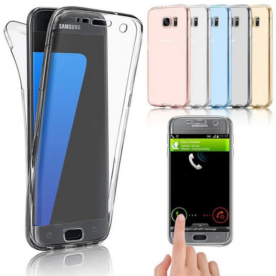 360 Передний + задний Силиконовый ТПУ чехол для Samsung Galaxy S8 S9 Plus S7 Edge A3 A5 A7 2016 2017 J3 J5 J7 A6