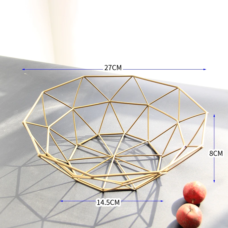 Корзина для фруктов в скандинавском стиле креативная железная корзина для хранения овощей Современная гостиная домашний бытовой Утюг корзина для хранения фруктов - Цвет: A GOLD