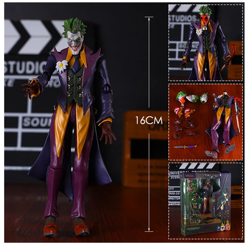 

16CM DC Injustice League Batman Clown Action Figure PVC Statue Movable Joints Joker Ver Model Decoration Toy with Box H432