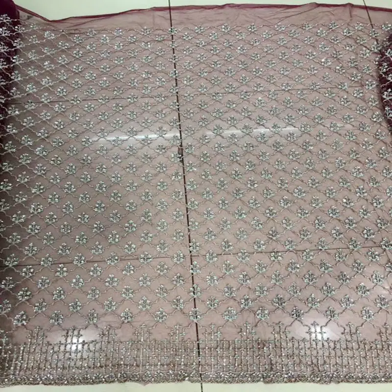 

Excellent embroidered Tulle Net French Mesh Lace fabric top Quality Nigerian French Lace Fabric 15 yards RG602