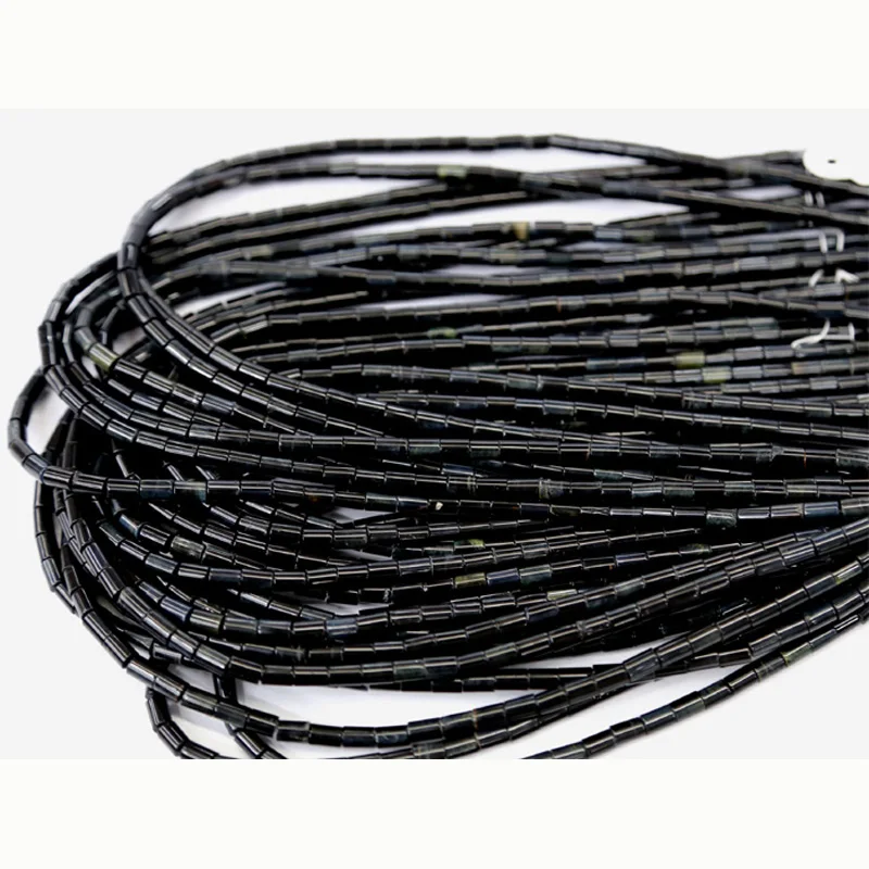 

Wholesale Natural Genuine Blue Tiger's Eye Tube Loose Beads Barrel Column Beads Fit Jewelry DIY Necklace or Bracelets 15"
