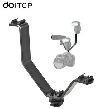 

DOITOP 3 in 1 Triple Hot Shoe Flash Light V Type Mount Holder Stand For DV Camera Microphone Vedio Lights Monitor Bracket A3