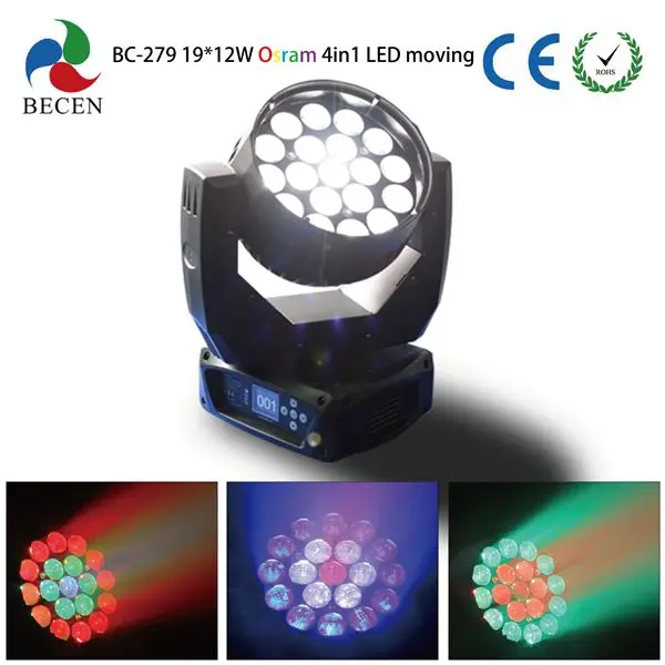 19led zoom moving head light rgbw 4в1 светодиодные фонарики с сенсорным экраном