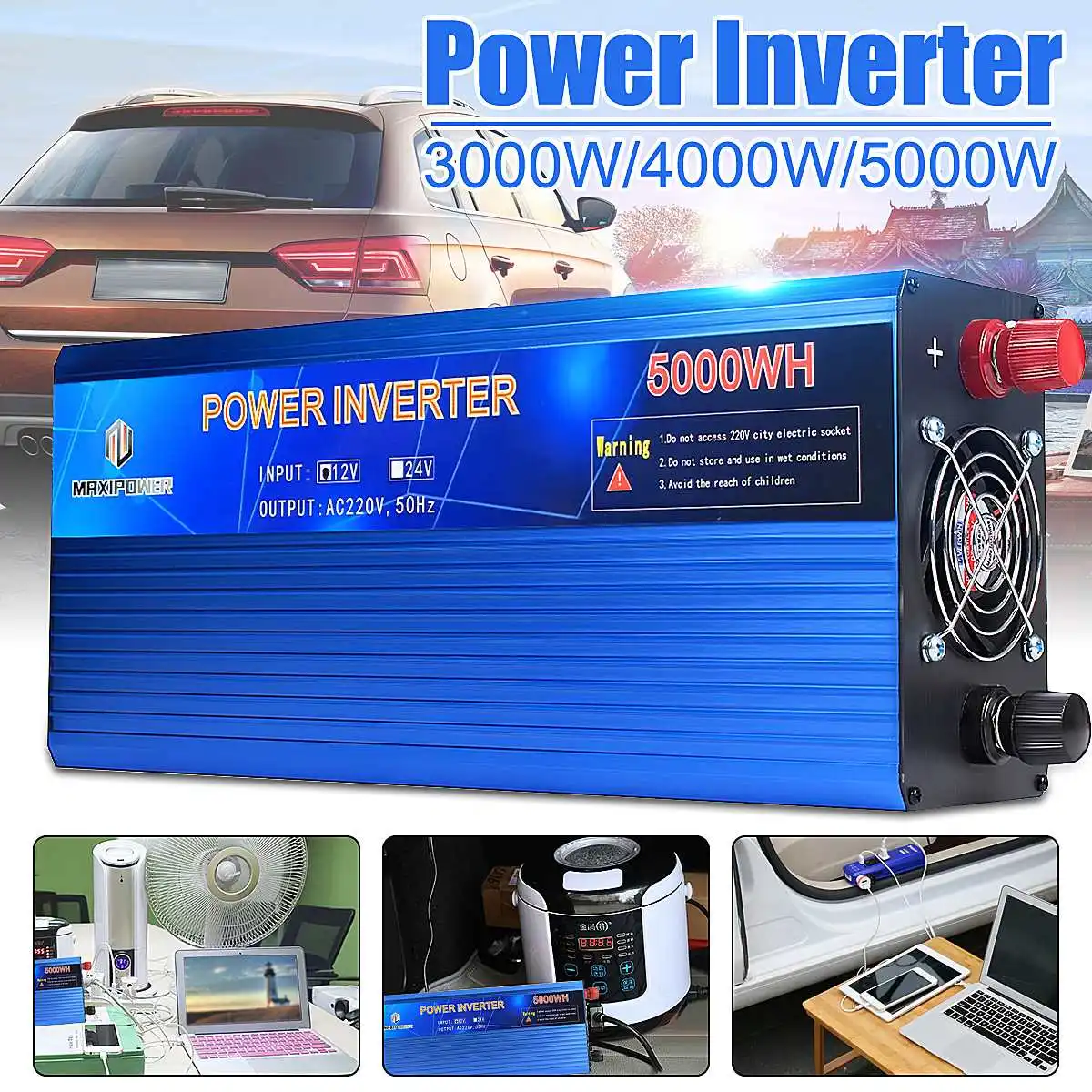 

Car Inverter 12V 220V 3000W/4000W/5000W Inverter Modified sine wave Voltage transformer 12/220V Double LED digital display