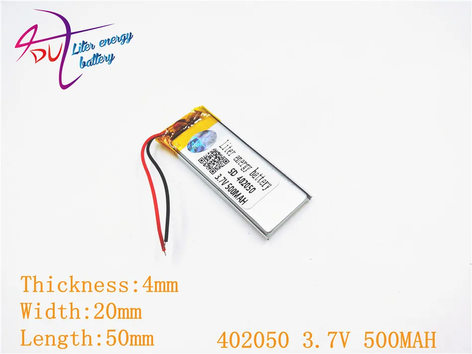 

Polymer battery 3.7V 402050 042050 500MAH MP4 MP5 GPS DVD X19MP3 battery headset battery