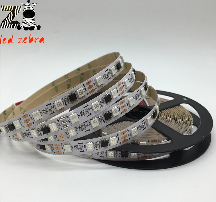 5 м ws2811 ic 5050 smd rgb светодиодные полосы 60leds/м черный/белый печатных плат каждые 3