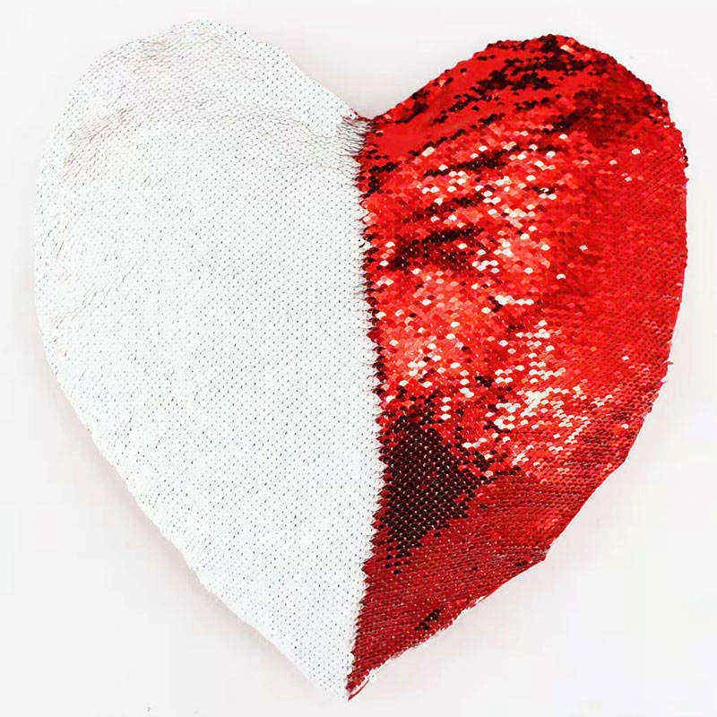 AOVOLL Heart-shaped Cushion Cover Mermaid Sequin Decorative Cushions For Sofa 40X40cm Pillows Home Decoration | Дом и сад
