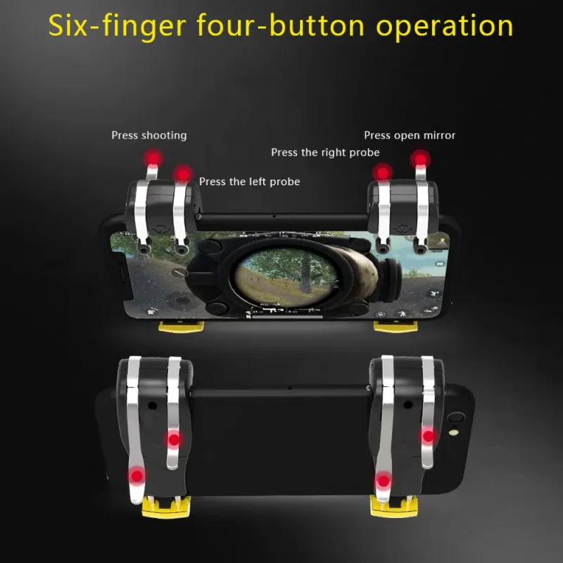 Смарт-телефон игровой джойстик шестипальцевая ОСА Кнопка ручной Тур ручка переключатель стрельбы левый и правый разделитель для PUBG