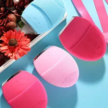 Ультразвуковая электрическая щетка для очищения лица Вибрирующая удалить угри силиконовая Очищающая щетка для лица QS888