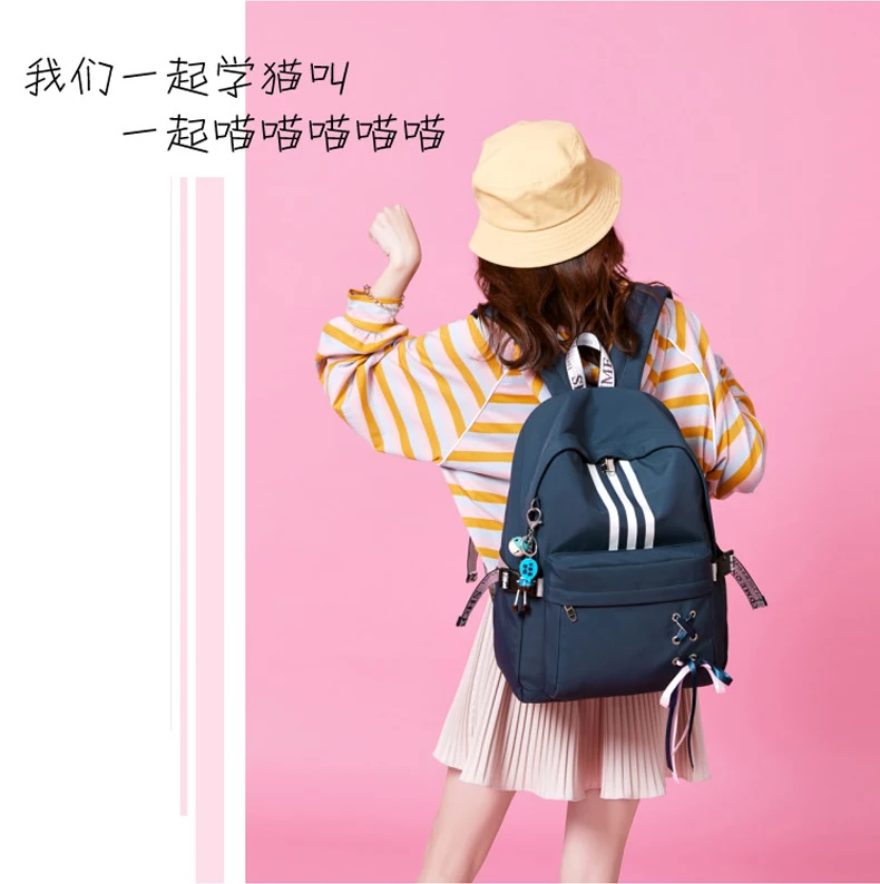 WINNER Модный водонепроницаемый рюкзак Противоугонный usb зарядка женские светящиеся полосы школьные сумки для девочек-подростков рюкзак для ноутбука