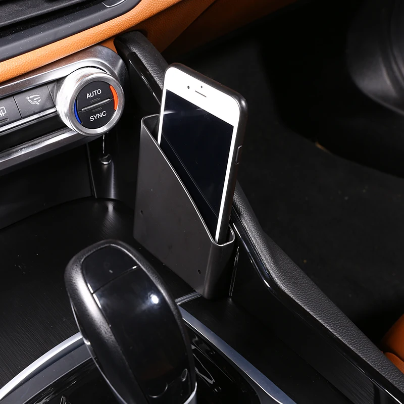 

New!! For Alfa Romeo Giulia 2017 Plastic Center Console Storage Box Phone Card Box Tray Car Accessories