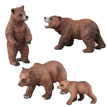 

PVC Animals World Alaska Grizzly Brown Polar Bear Bears Static Model Plastic Action Figures Educational Toys Gift for Kids