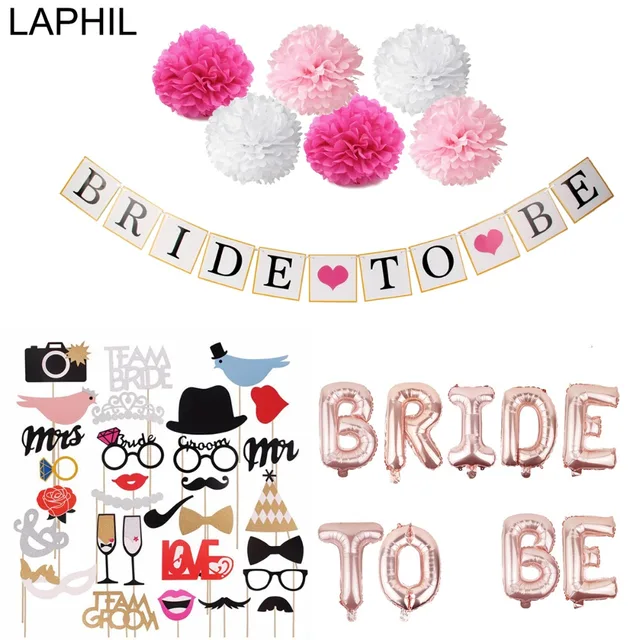 Aliexpress Laphil Team Bride To Be Balloons Just Married Laphil Team Bride To Be Balloons Just Married Banner Wedding Decoration Bridal Shower Photobooth Bachelorette Party