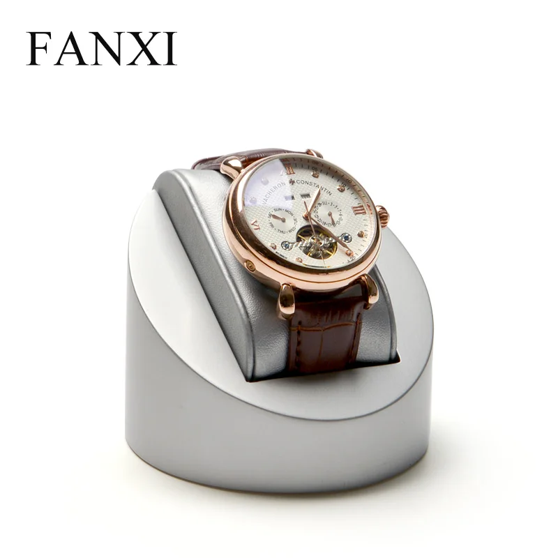 

FANXI PU leather watch display stand with Resin Internal for exhibition watch jewelry display stand watch holder 3 colors