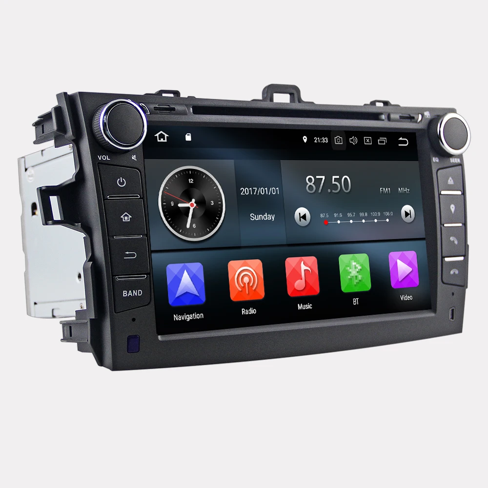 Perfect Eunavi 2 din tda7851 Android 9 Car dvd for Toyota Corolla 2007 2008 2009 2010 2011 IPS touch screen gps navi radio 4GB 64GB DSP 2