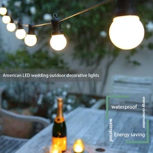0 светодиодный лампы на веревочке 10 м водонепроницаемый 2для наружной внутренней свадьбы Partry Рождество Фестиваль Декор ЕС штекер дропшиппинг
