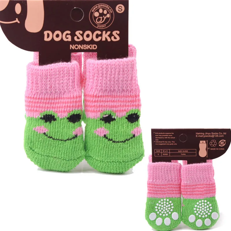 4 Pcs font b Pet b font Dog Socks Non Slip Soft Warm Breathable Elasticity for