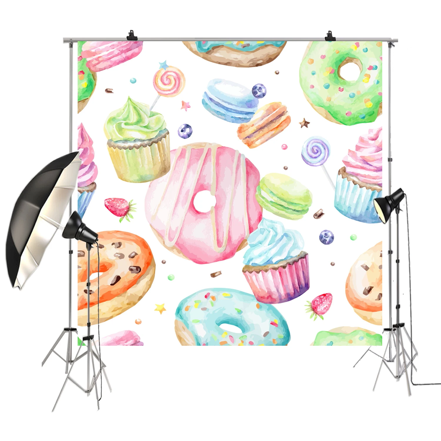

Birthday Backdrops for Photography Donut Cakes Photo Background Birthday Party Banner Baby Shower Photo Studio XT-7110
