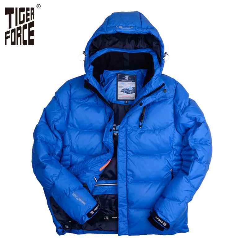 TIGER FORCE Men Winter Jacket Fashion Padded Cotton Coat Parka Brand Winter Thick Polyester Jacket European