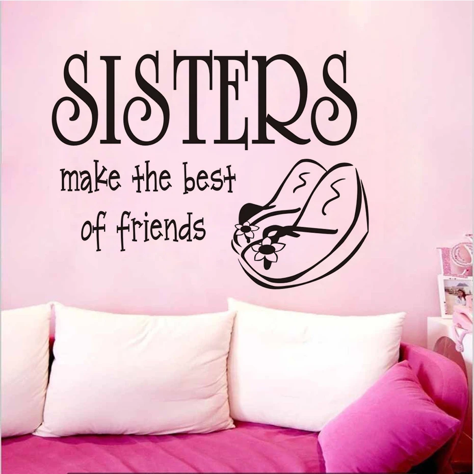 Sisters Make The Best Of Friends наклейка для дома Наклейка на стену обувь узор девочек платье