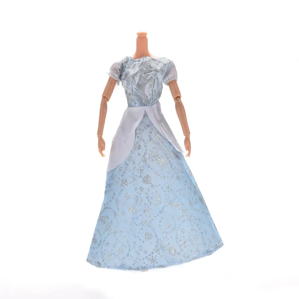 1 Pcs Elegant Light Gray Princess Wedding Gown Dress For Cutes