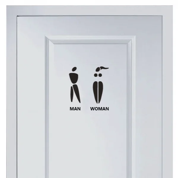 

Creative marks for men and women's toilet Vinyl Sticker Fashion for Shop Office Home Cafe Hotel Toilets Door Decor Wall Stickers