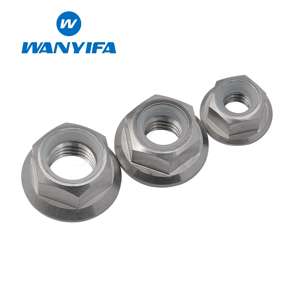 

Wanyifa Titanium Din6923 Ti TC4 Gr5 M6 M8 M10 M14 Sprocket Flange Lock Nut for Car Bicycle Motorcycle