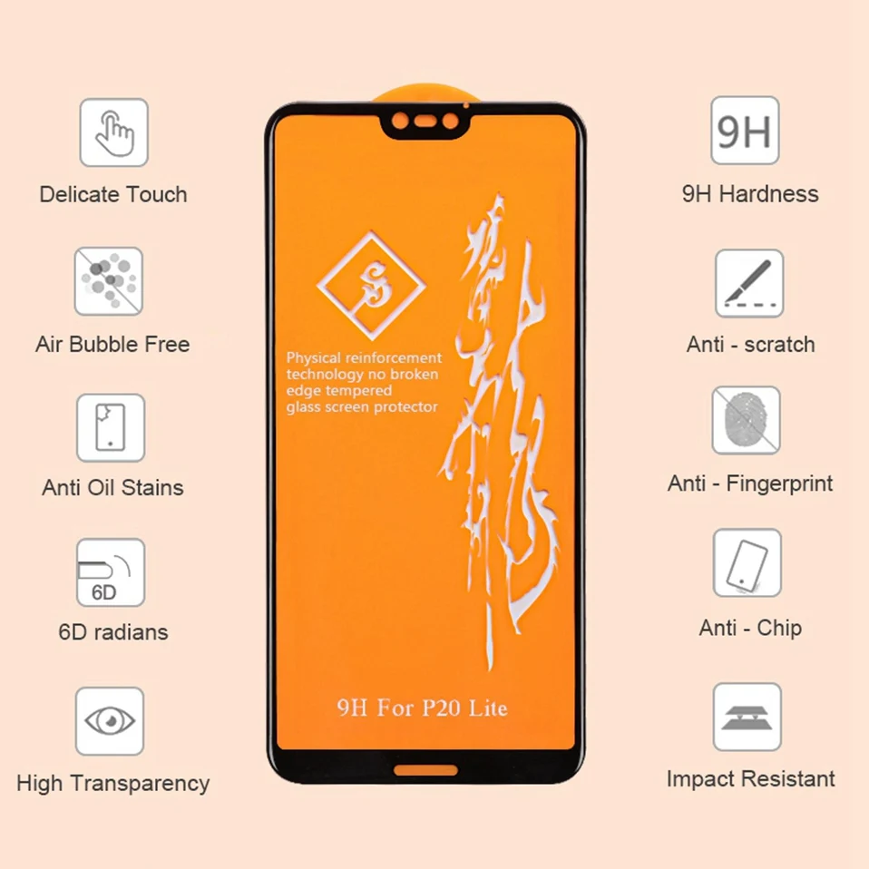 6D Tempered Glass For Huawei Mate 20 10 Lite Screen Protector For Huawei P20 Pro Honor 8C 8X 9 Lite Nova 3 3i 2i Y9 2019 Glass   (3)