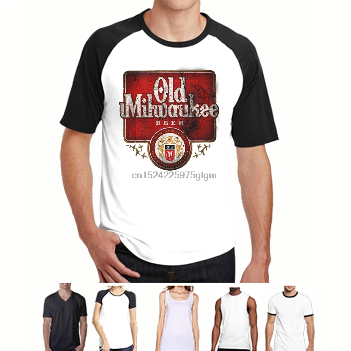 Old Milwaukee Beer Black T Shirt Men T Shirt Casual Tee Shirt Round